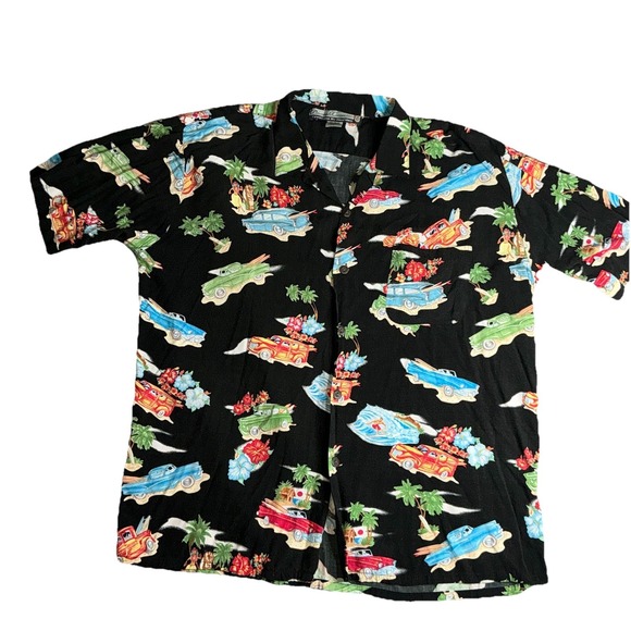 Pineapple Connection Other - Pineapple Connection Size L Black Palm Trees Woody Cars Hula Girl Aloha